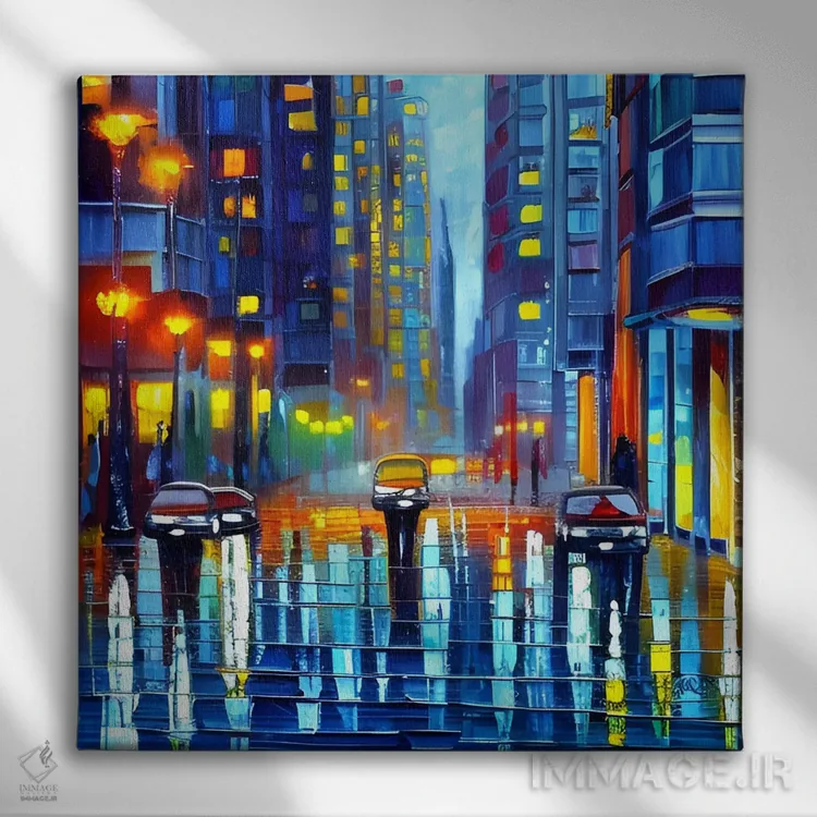 تابلو ترافیک شهری در یک شهر آیندهنگر اثر آلساندرو دلا توره - نمای روبهرو روی دیوار
