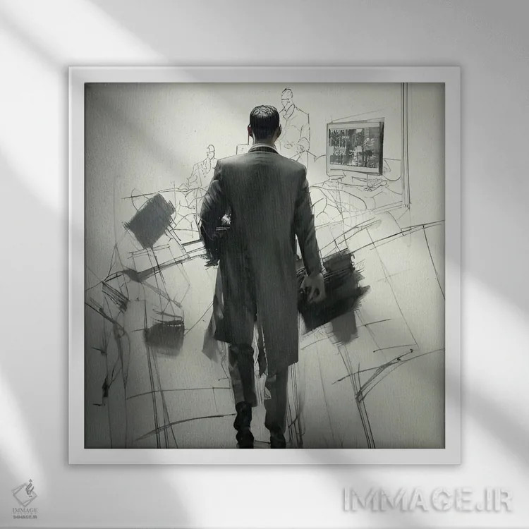 تابلو تاجر در دفترکار اثر آلساندرو دلا توره - نمای قابدار سفید