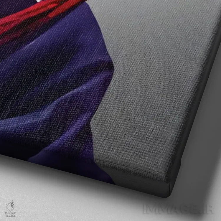 تابلو گیشا در سبک سایبرپانک اثر آلساندرو دلا توره - نمای نزدیک بافت بوم