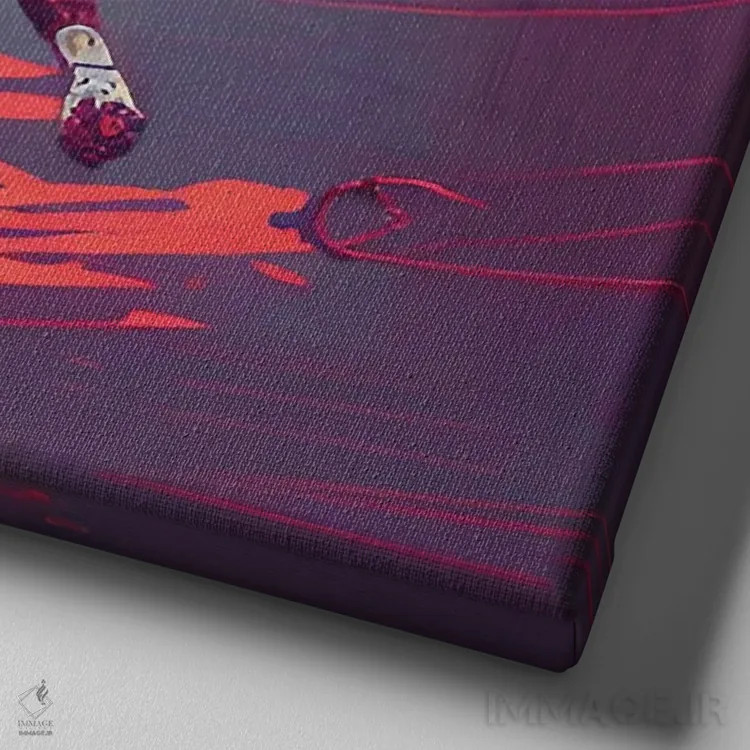 تابلو سامورایی سایبرپانک در منظرهٔ شهری اثر آلساندرو دلا توره - نمای نزدیک بافت بوم