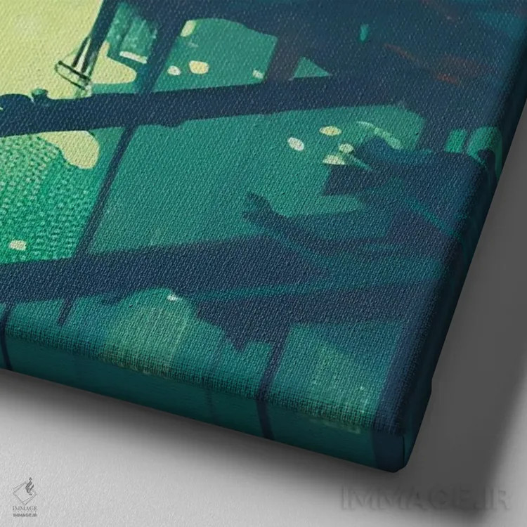 تابلو روح سایبرپانکی اثر آلساندرو دلا توره - نمای نزدیک بافت بوم