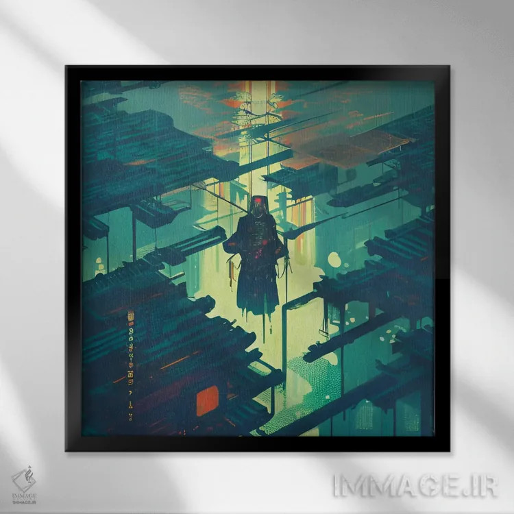 تابلو روح سایبرپانکی اثر آلساندرو دلا توره - نمای قابدار مشکی