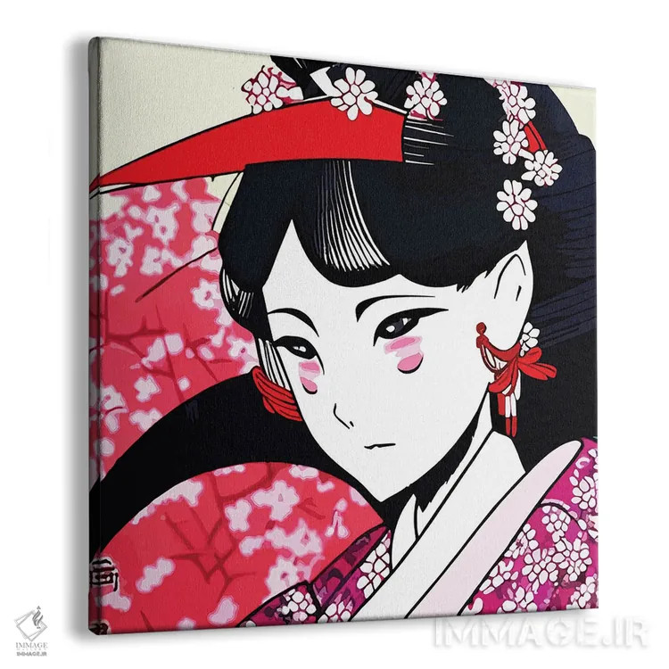 تابلو پرترهٔ انیمهای گیشا اثر آلساندرو دلا توره - نمای پرسپکتیو محصول