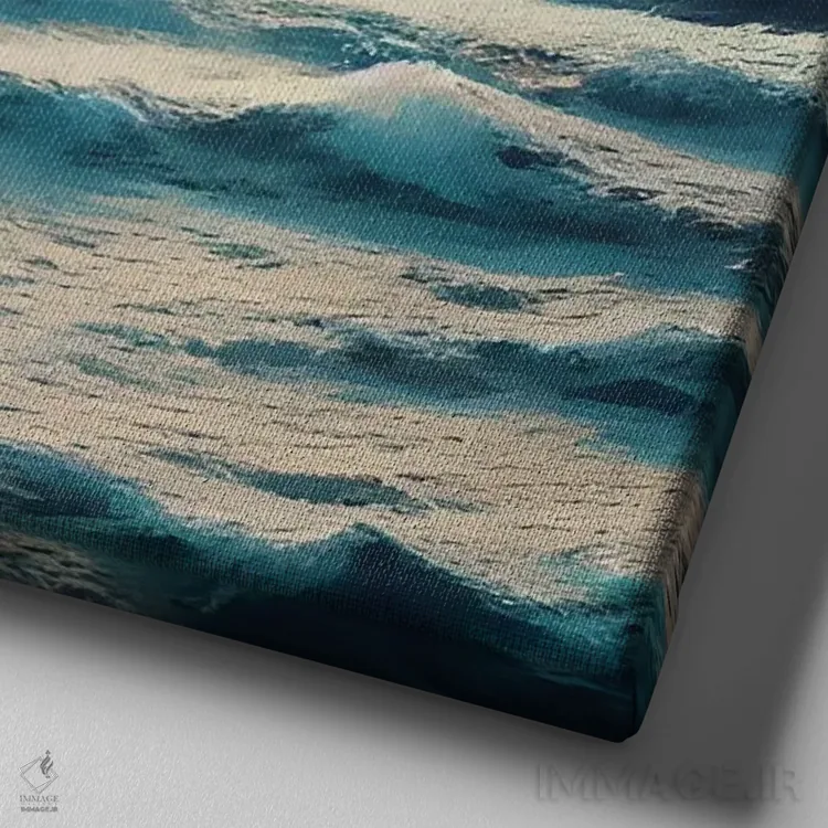 تابلو طوفان اقیانوسی زیر آسمان ابری اثر آلساندرو دلا توره - نمای نزدیک بافت بوم