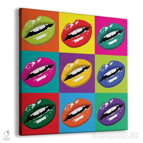 تابلو لبها به سبک پاپ آرت اثر آلساندرو دلا توره - نمای پرسپکتیو محصول