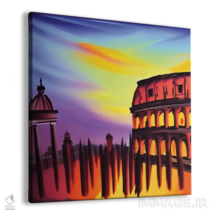 تابلو رم در غروب آفتاب اثر آلساندرو دلا توره - نمای پرسپکتیو محصول
