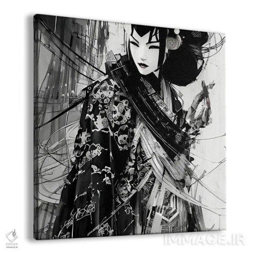 تابلو طرحی از یک گیشا ژاپنی اثر آلساندرو دلا توره - نمای پرسپکتیو محصول