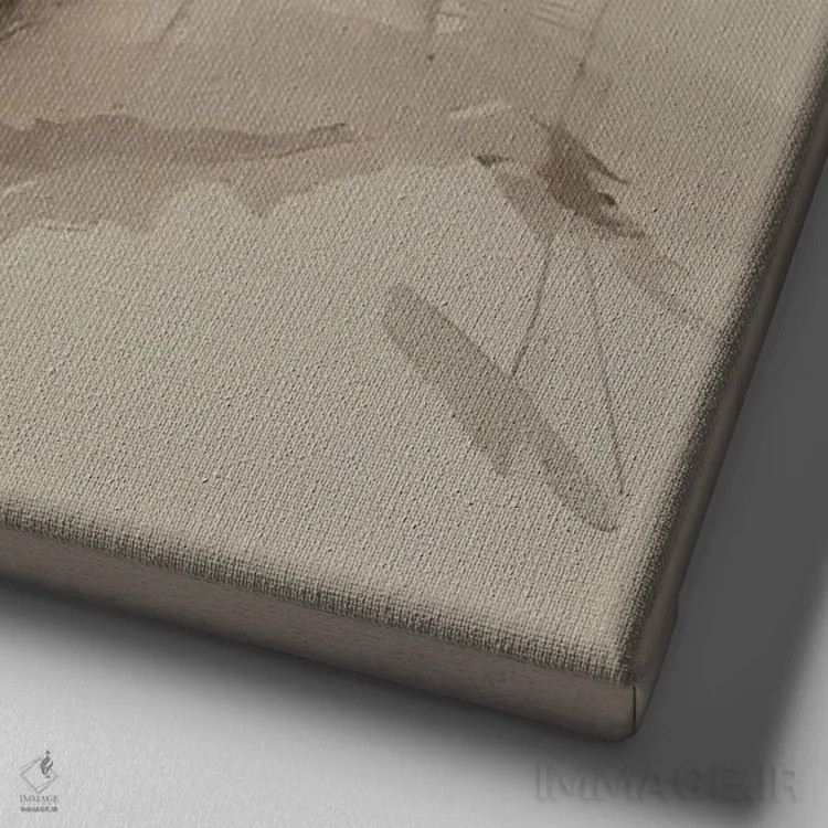 تابلو طرحی از یک زن ژاپنی اثر آلساندرو دلا توره - نمای نزدیک بافت بوم