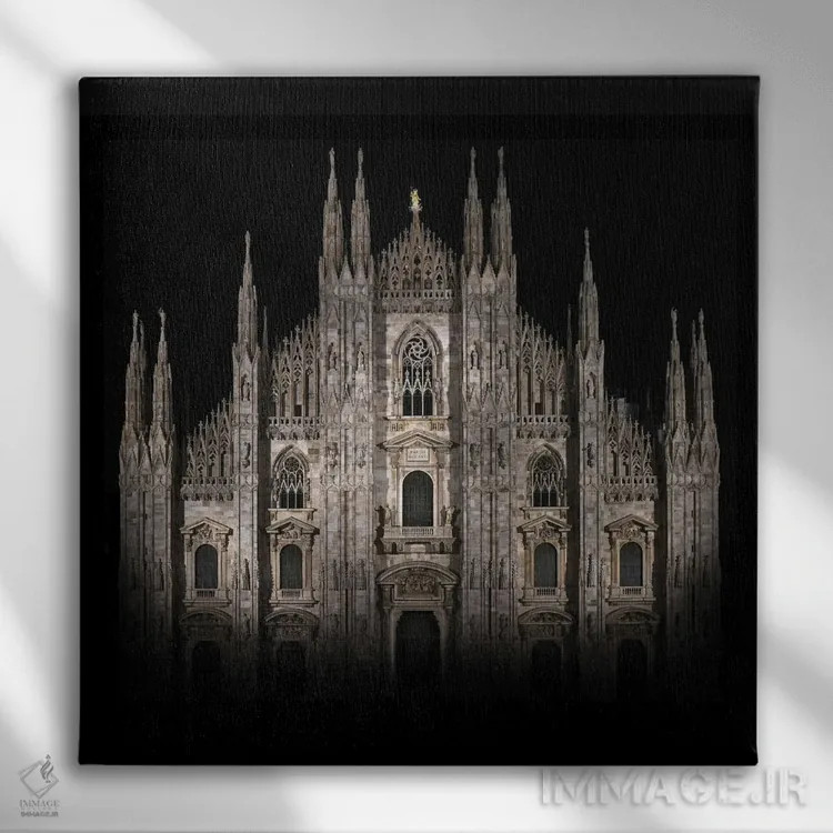 تابلو کلیسای دومو، میلان، ایتالیا (سبک گوتیک) اثر آلساندرو دلا توره - نمای روبهرو روی دیوار