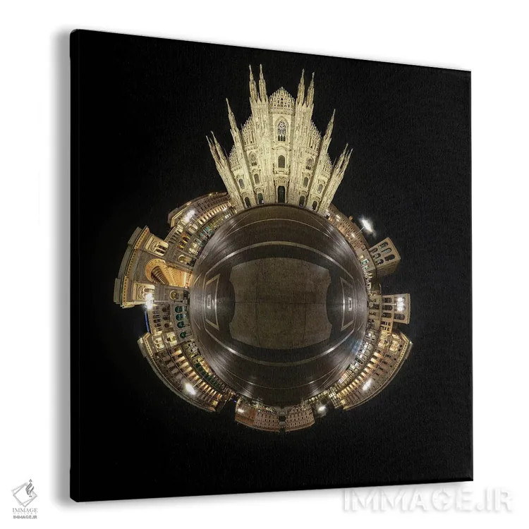 تابلو میدان دومو و کلیسای جامع گوتیک میلان، ایتالیا اثر آلساندرو دلا توره - نمای پرسپکتیو محصول