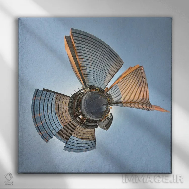 تابلو میدان گائه اولنتی و آسمانخراش مرکز شهر میلان، ایتالیا اثر آلساندرو دلا توره - نمای روبهرو روی دیوار