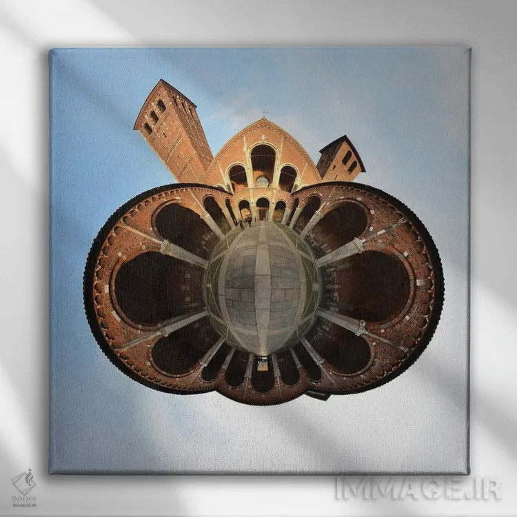 تابلو کلیسای جامع سانتامبروجو، میلان، ایتالیا اثر آلساندرو دلا توره - نمای روبهرو روی دیوار