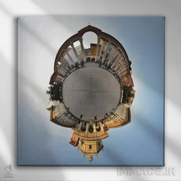 تابلو کلیسای سن لورنزو در میلان، ایتالیا اثر آلساندرو دلا توره - نمای روبهرو روی دیوار