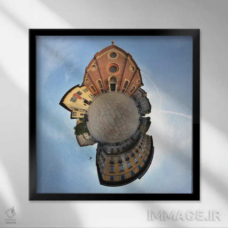 تابلو کلیسای جامع سانتا ماریا دله گراتسیه، میلان، ایتالیا اثر آلساندرو دلا توره - نمای قابدار مشکی