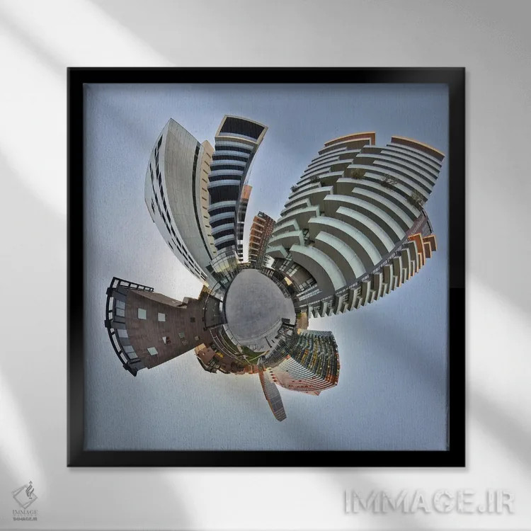 تابلو میدان آلوار آلتو و آسمانخراش معماری شهری مرکز میلان، ایتالیا اثر آلساندرو دلا توره - نمای قابدار مشکی