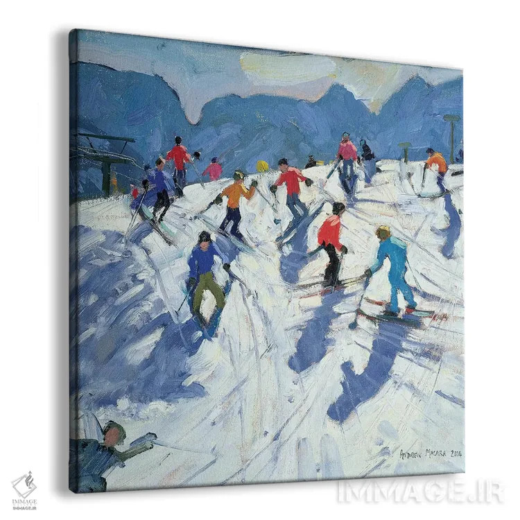 تابلو Lofer,پیست شلوغ اسکی، لوفِر (اتریش) اثر اندرو ماکارا - نمای پرسپکتیو محصول