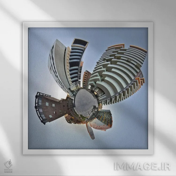 تابلو میدان آلوار آلتو و آسمانخراش معماری شهری مرکز میلان، ایتالیا اثر آلساندرو دلا توره - نمای قابدار سفید