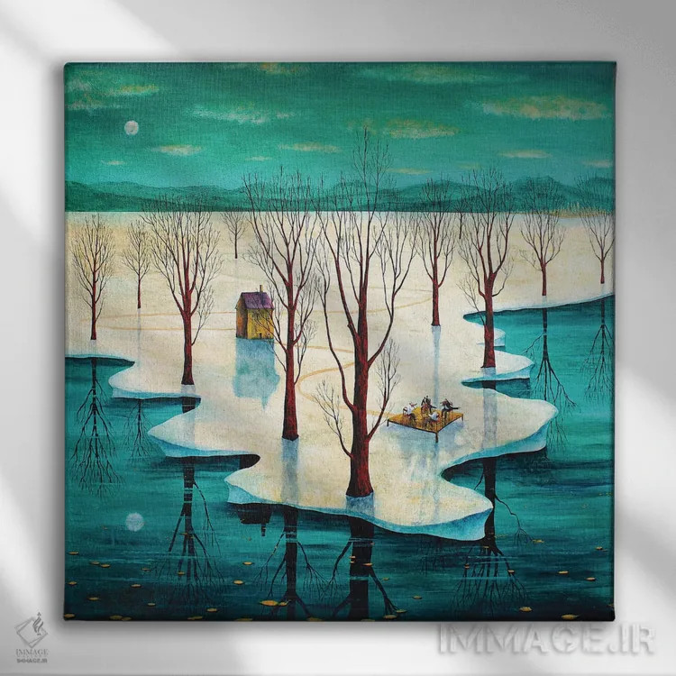 تابلو تمرین شبانه اثر آدریان سایکس - نمای روبهرو روی دیوار