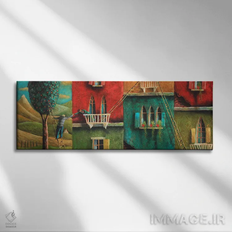 تابلو درخت پرتقال اثر آدریان سایکس - نمای روبهرو روی دیوار