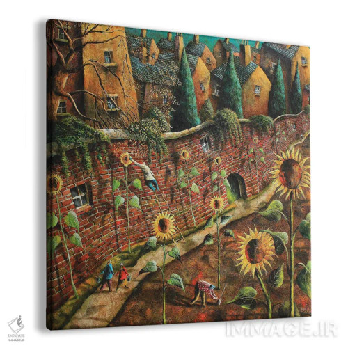 تابلو کاشت گل آفتابگردان اثر آدریان سایکس - نمای پرسپکتیو محصول