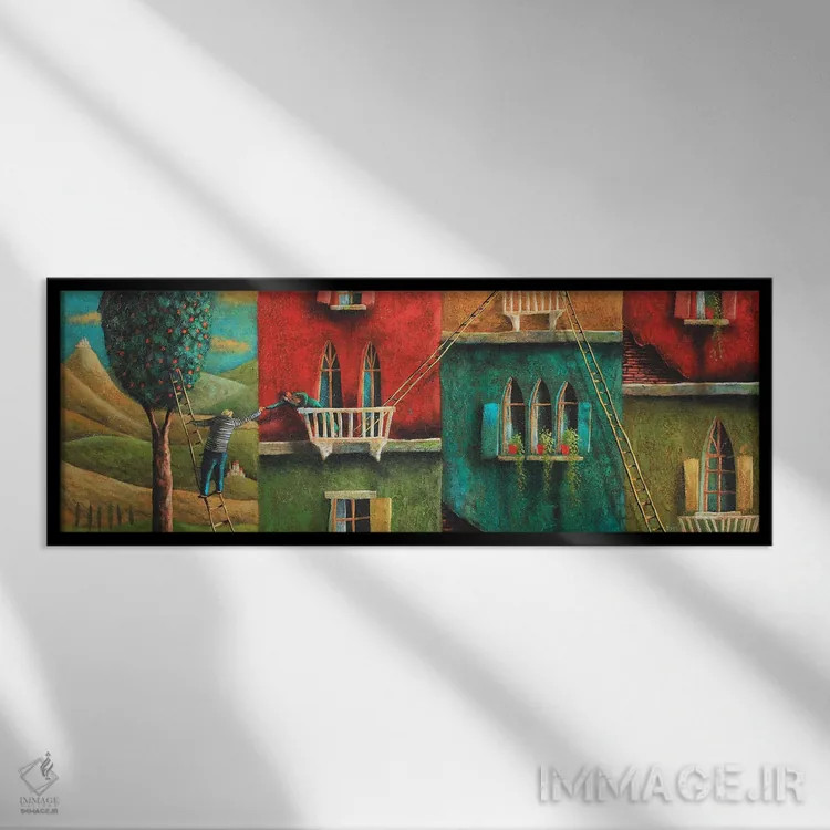 تابلو درخت پرتقال اثر آدریان سایکس - نمای قابدار مشکی