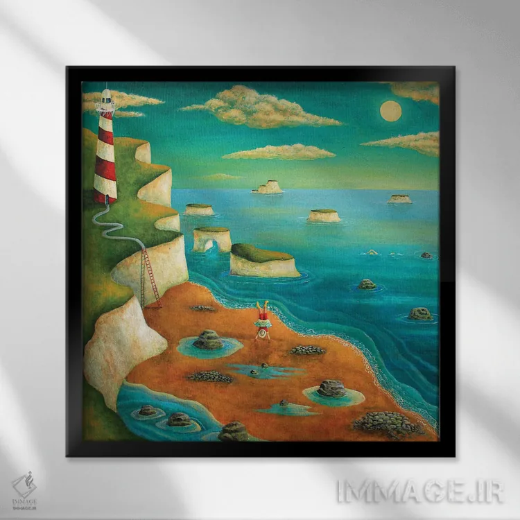 تابلو تمرین ایستادن روی دستها اثر آدریان سایکس - نمای قابدار مشکی