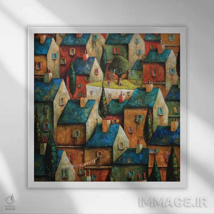 تابلو باغ اسرارآمیز اثر آدریان سایکس - نمای قابدار سفید