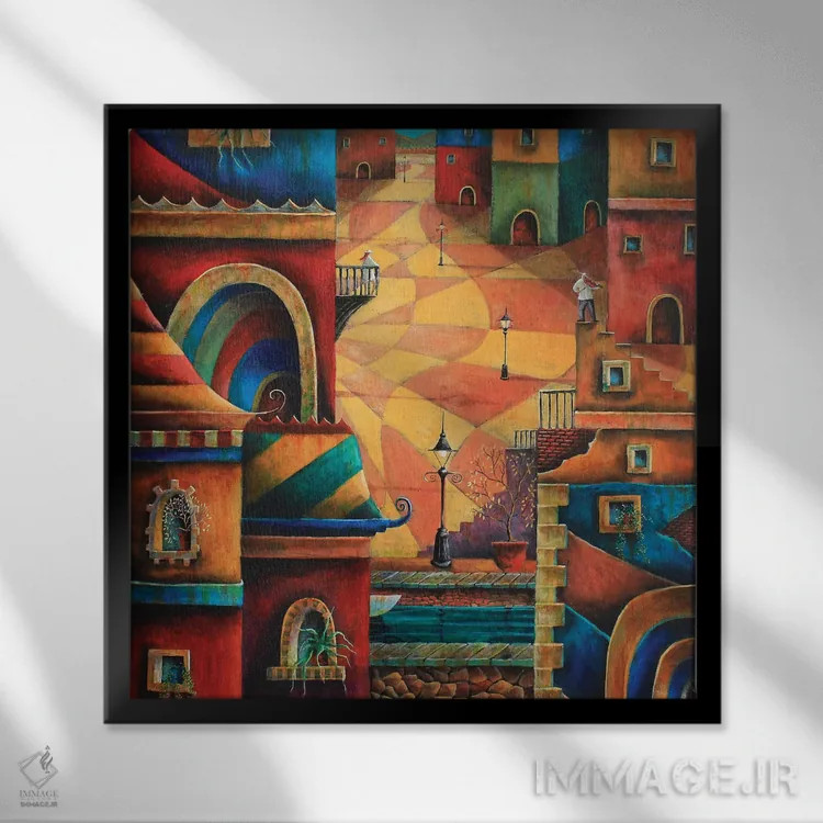 تابلو آواز عاشقانه (سرناد) اثر آدریان سایکس - نمای قابدار مشکی