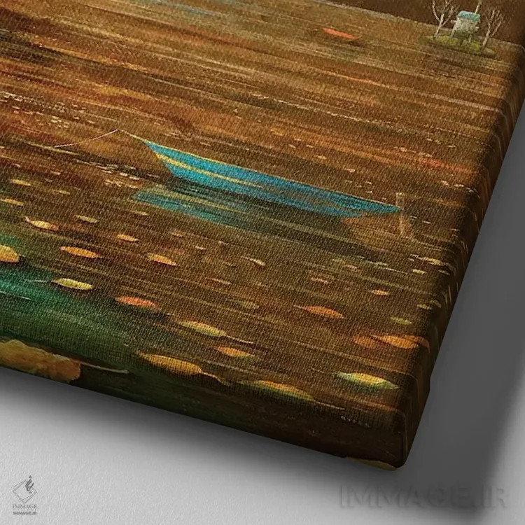 تابلو خانههای پایهبلند اثر آدریان سایکس - نمای نزدیک بافت بوم