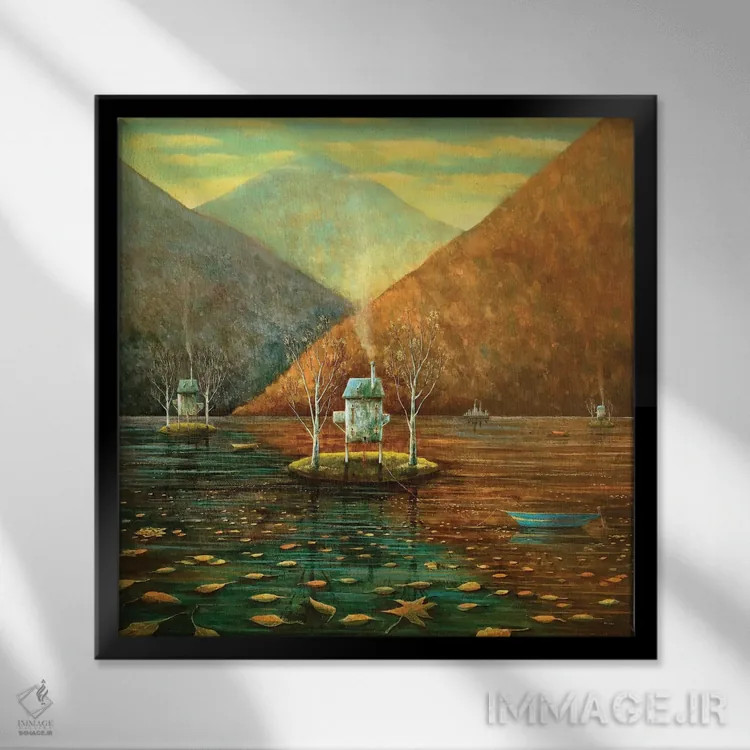 تابلو خانههای پایهبلند اثر آدریان سایکس - نمای قابدار مشکی