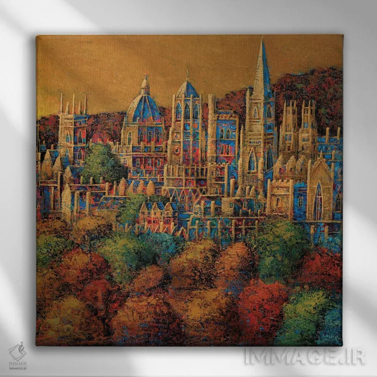 تابلو شبی در آکسفورد اثر آدریان سایکس - نمای روبهرو روی دیوار
