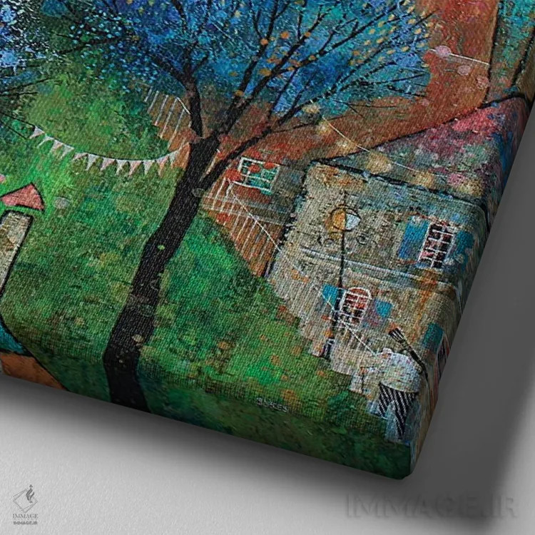 تابلو ستارهشناسان اثر آدریان سایکس - نمای نزدیک بافت بوم