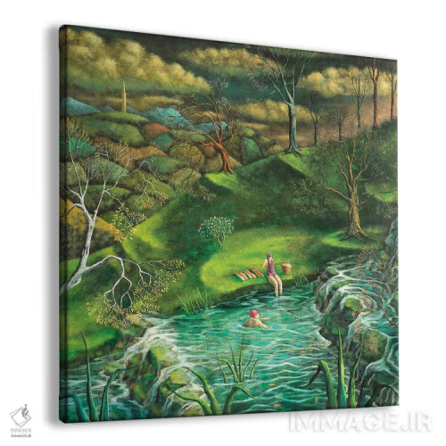 تابلو شنا در طبیعت اثر آدریان سایکس - نمای پرسپکتیو محصول