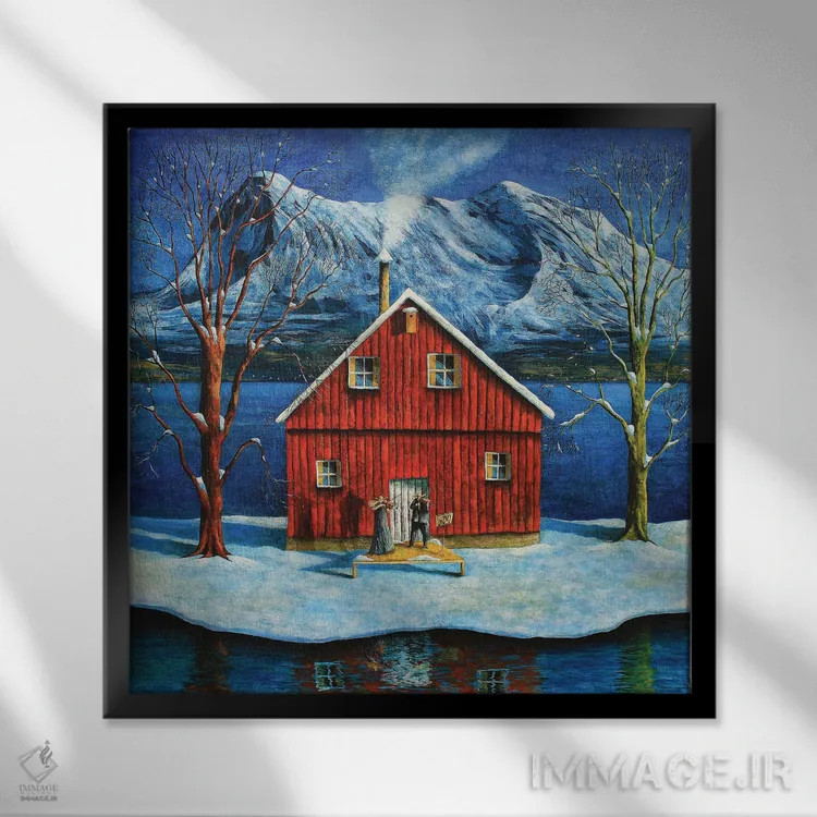 تابلو جایی که کوهها به دریا میرسند اثر آدریان سایکس - نمای قابدار مشکی