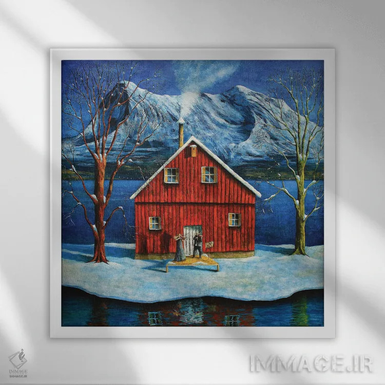 تابلو جایی که کوهها به دریا میرسند اثر آدریان سایکس - نمای قابدار سفید