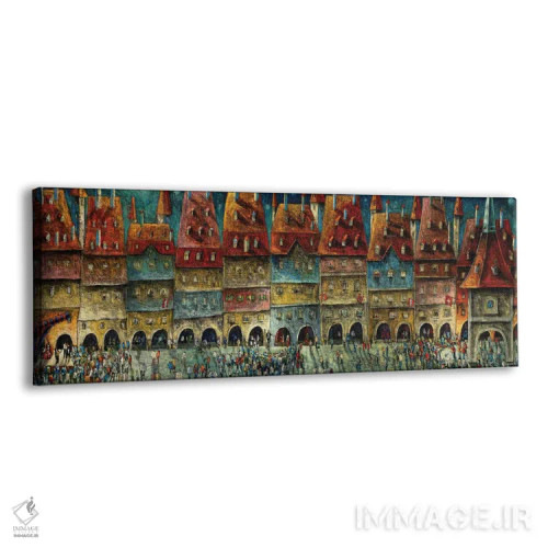 تابلو هنرمندان خیابانی در شب اثر آدریان سایکس - نمای پرسپکتیو محصول