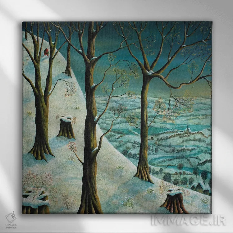 تابلو جمعآوری گل برفی اثر آدریان سایکس - نمای روبهرو روی دیوار