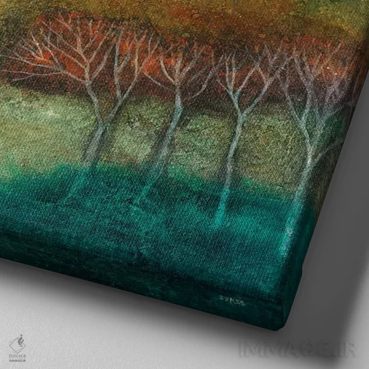 تابلو پایان پیادهروی اثر آدریان سایکس - نمای نزدیک بافت بوم