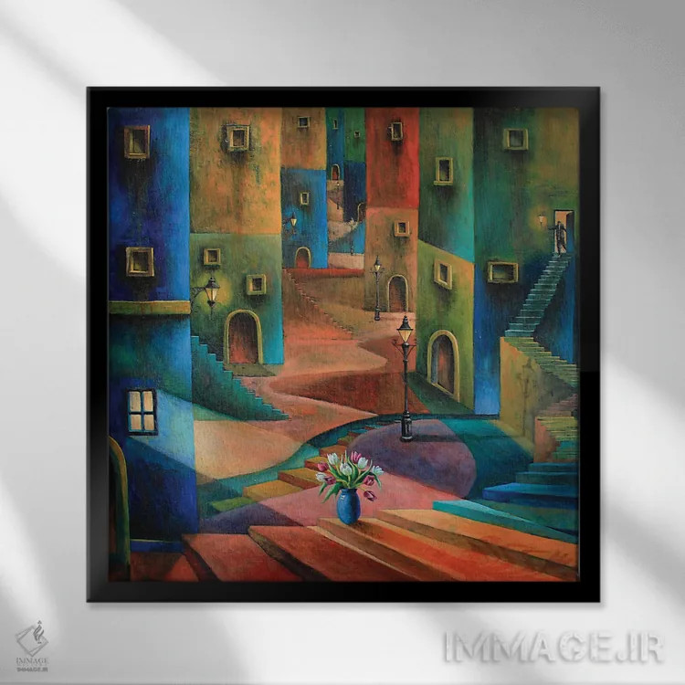 تابلو چگونه نور وارد میشود اثر آدریان سایکس - نمای قابدار مشکی