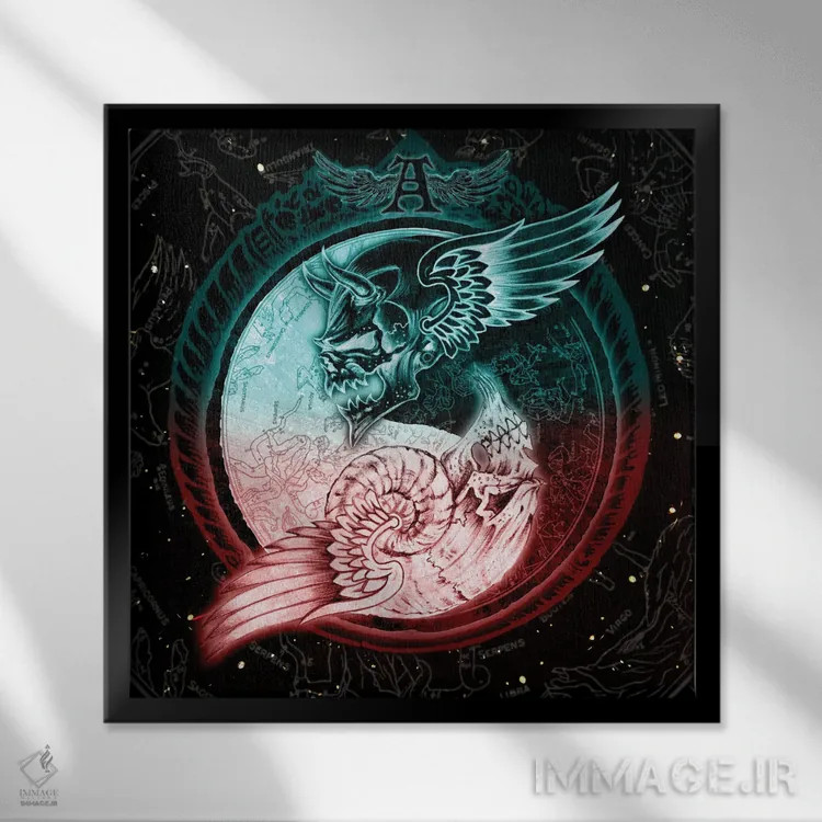 تابلو افق وحشت (کلمه بازی با Horoscope) اثر آلکمی انگلند (استودیو هنری انگلیسی) - نمای قابدار مشکی