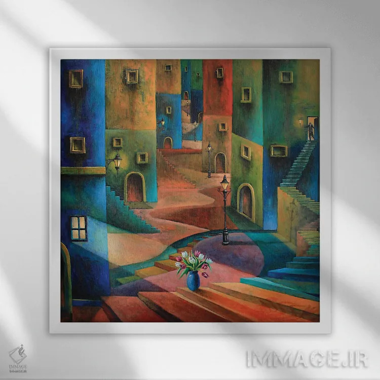 تابلو چگونه نور وارد میشود اثر آدریان سایکس - نمای قابدار سفید