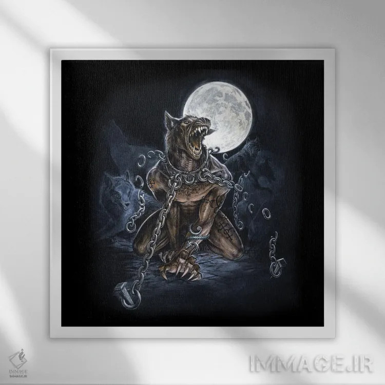 تابلو گرگینهها (اصطلاح فرانسوی) اثر آلکمی انگلند (استودیو هنری انگلیسی) - نمای قابدار سفید