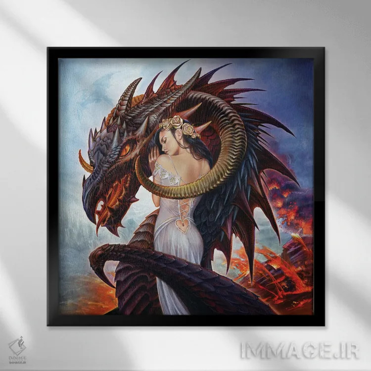 تابلو سرزنش اژدها اثر آلکمی انگلند (استودیو هنری انگلیسی) - نمای قابدار مشکی