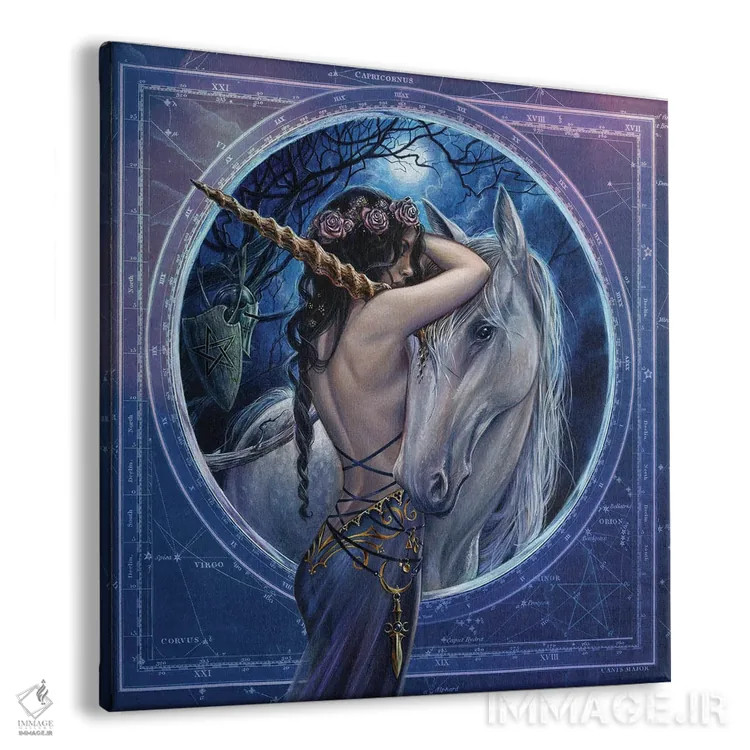 تابلو میتیکورن (یونیکورن افسانهای) اثر آلکمی انگلند (استودیو هنری انگلیسی) - نمای پرسپکتیو محصول