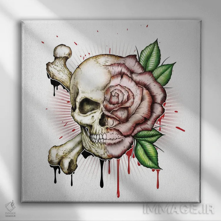 تابلو گل مرگ اثر آلکمی انگلند (استودیو هنری انگلیسی) - نمای روبهرو روی دیوار