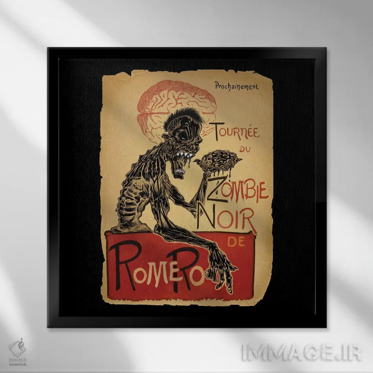 تابلو زامبی سیاه (واژه فرانسوی) اثر آلکمی انگلند (استودیو هنری انگلیسی) - نمای قابدار مشکی