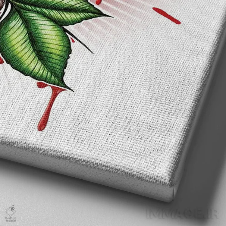 تابلو گل مرگ اثر آلکمی انگلند (استودیو هنری انگلیسی) - نمای نزدیک بافت بوم