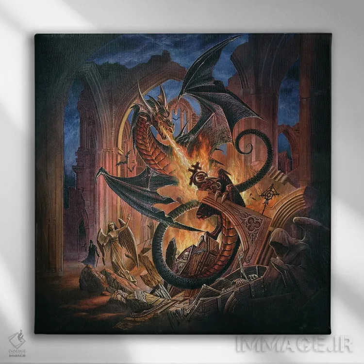 تابلو سقوط خاندان ولاد اثر آلکمی انگلند (استودیو هنری انگلیسی) - نمای روبهرو روی دیوار