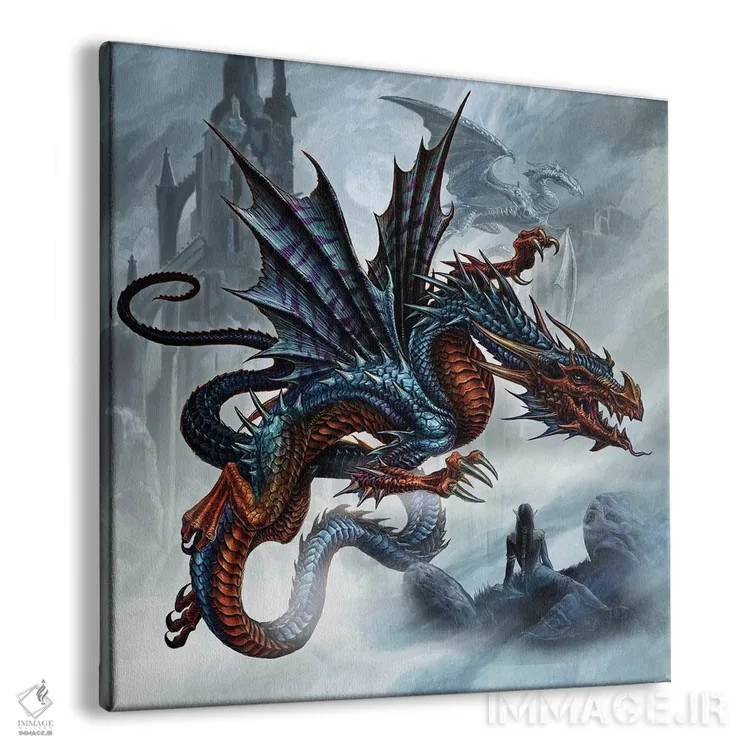 تابلو اژدهای باورا (واژه ولزی) اثر آلکمی انگلند (استودیو هنری انگلیسی) - نمای پرسپکتیو محصول