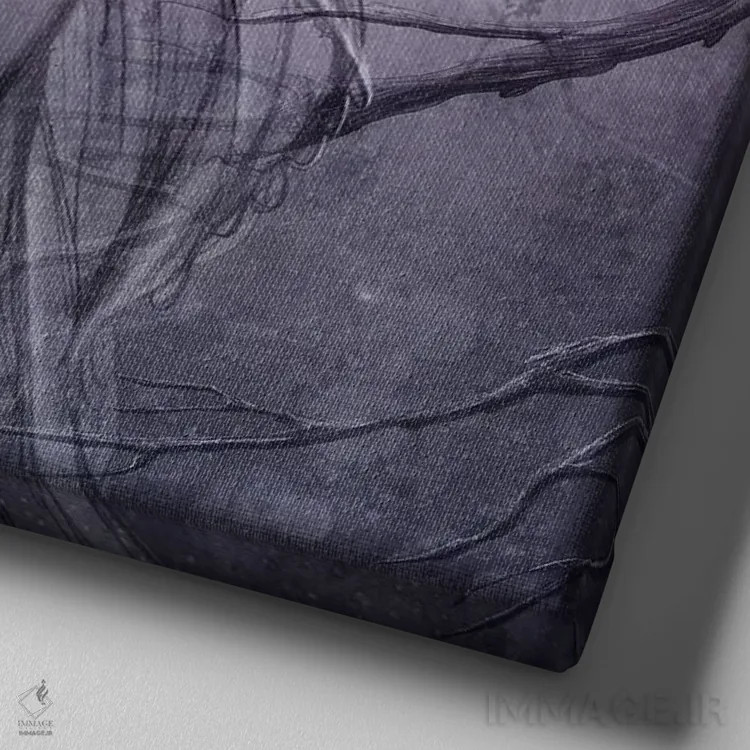 تابلو ماه مینالوشه اثر آلکمی انگلند (استودیو هنری انگلیسی) - نمای نزدیک بافت بوم